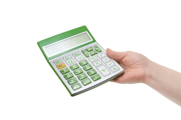 Kalkulačka v ruce — Stock fotografie
