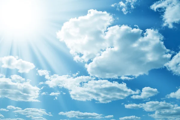 Sun on blue sky Royalty Free Stock Images