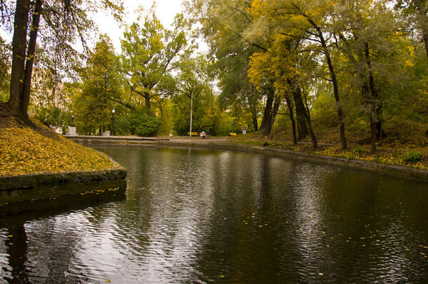 Pond in autumn park