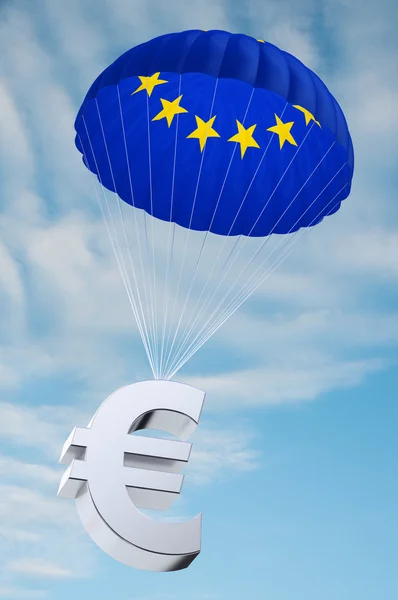 Paracaídas en euros — Foto de Stock
