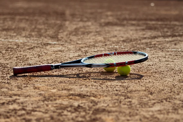 Tennis balls and racket. — Stock Photo, Image