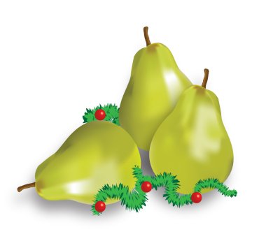 Noel dekorasyonu ile armut