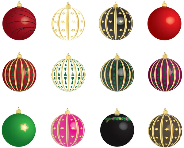 Bolas de Navidad Vectores Set — Archivo Imágenes Vectoriales