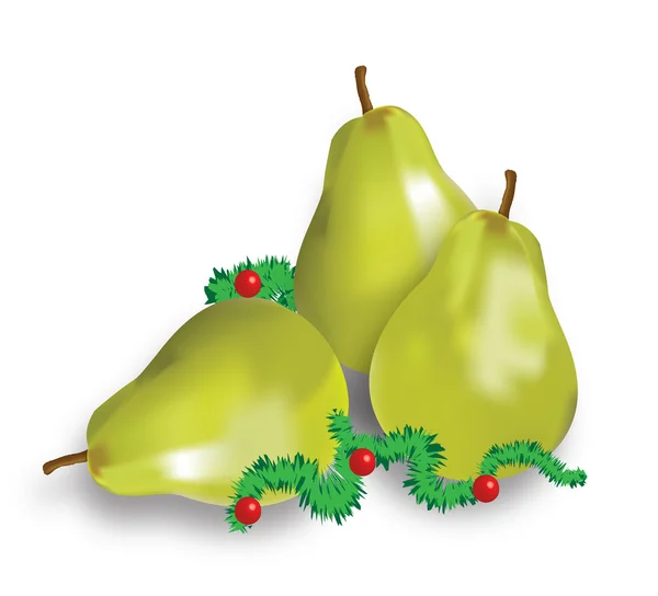 stock vector Christmas Decoration With Pears