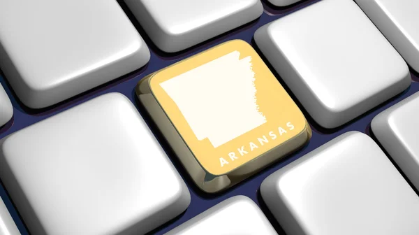 Клавиатура (подробнее) с клавишей карты Arkansas — стоковое фото