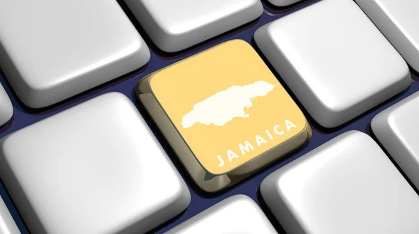 Toetsenbord (detail) met Jamaica kaart sleutel — Stockfoto