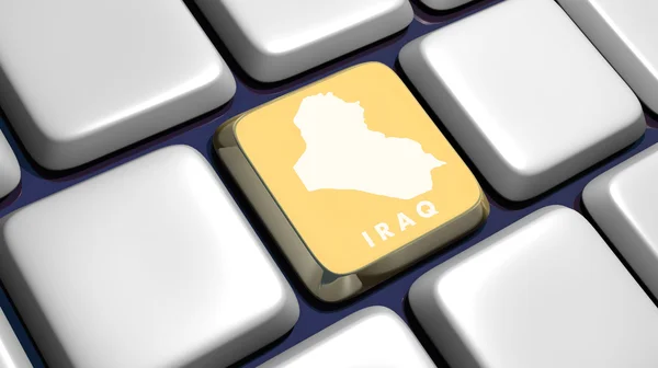 Πληκτρολόγιο (λεπτομέρεια) με κλειδί χάρτη του Ιράκ — Φωτογραφία Αρχείου