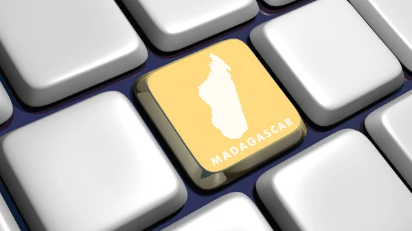 Клавиатура (деталь) с клавишей карты Мадагаскара — стоковое фото
