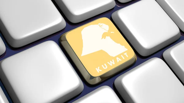 Tastiera (dettaglio) con chiave mappa Kuwait — Foto Stock