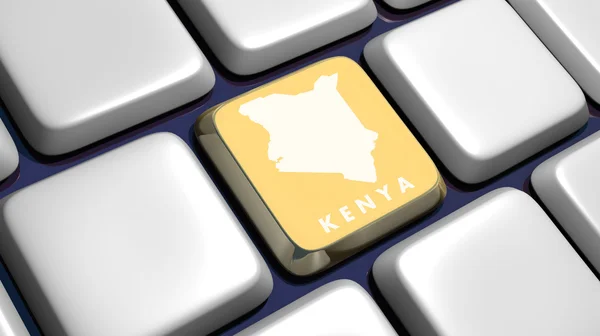 Клавиатура (подробнее) с клавишей карты Кении — стоковое фото