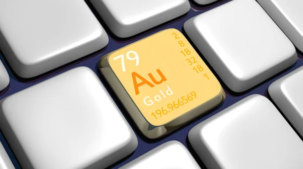 Tastatur (Detail) mit Gold-Element — Stockfoto