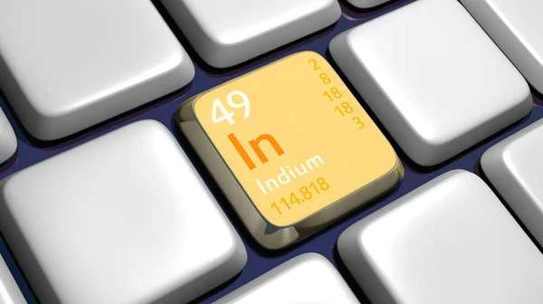 Toetsenbord (detail) met Indium element — Stockfoto