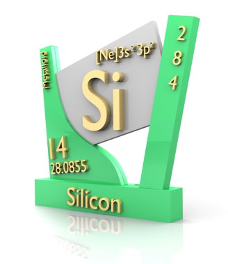 Silicon form Periodic Table of Elements - V2 clipart