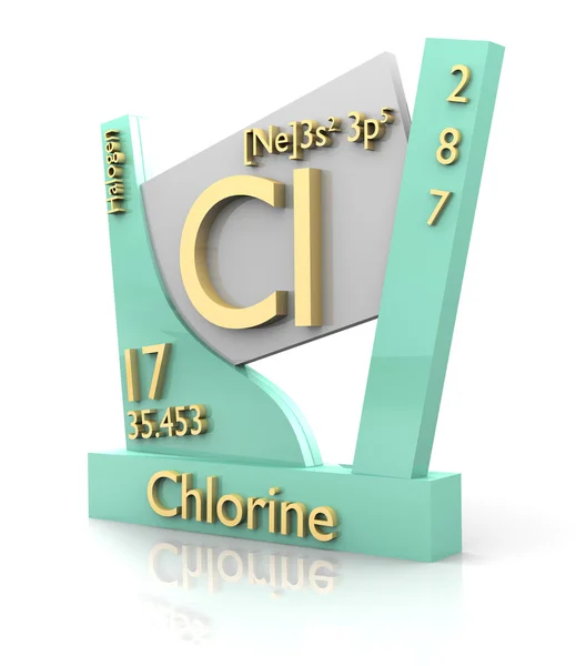 Chlor podobě Periodická tabulka prvků - v2 — Stock fotografie
