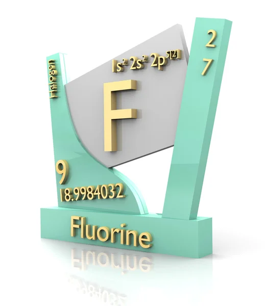 Fluor formulier periodieke tabel van elementen - v2 — Stockfoto