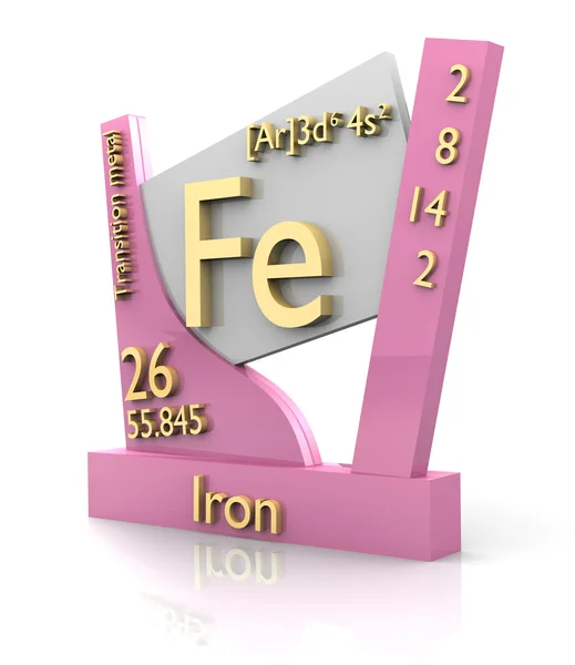 Iron form Periodic Table of Elements - V2 — Stockfoto