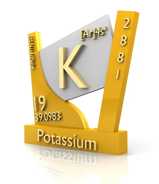 Kalium form periodiska element - v2 — Stockfoto