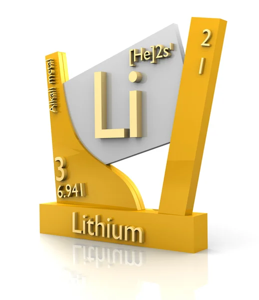 Lithium formulier periodieke tabel van elementen - v2 — Stockfoto