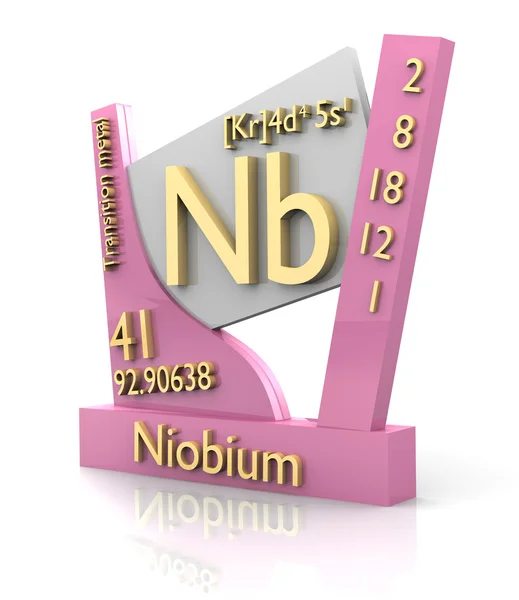 Niobium formulier periodieke tabel van elementen - v2 — Stockfoto