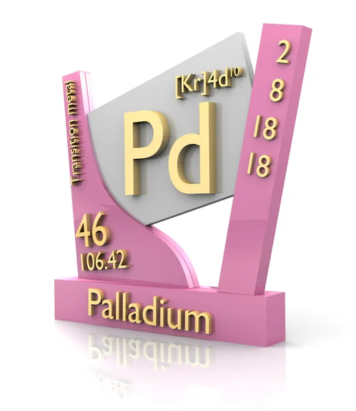 Palladium form periodiska element - v2 — Stockfoto