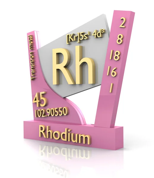 Rhodium form Periodic Table of Elements - V2 — Stock Photo, Image