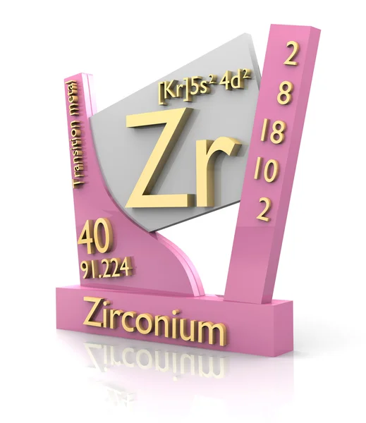 Zirkonium podobě Periodická tabulka prvků - v2 — Stock fotografie