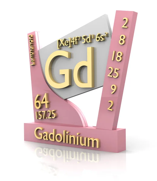 가돌리늄 양식 주기율표 요소-v 2의 — 스톡 사진