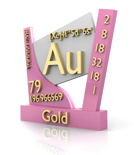 Forma de oro Tabla periódica de elementos - V2 —  Fotos de Stock