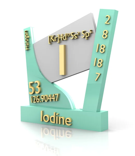 Iodine form Periodic Table of Elements - V2 — Stock Photo, Image