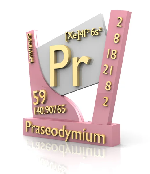 Praseodymium form Periodic Table of Elements - V2 — Zdjęcie stockowe
