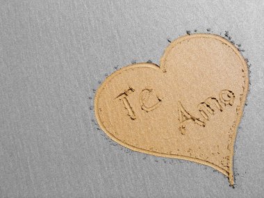 Love heart on the sand clipart