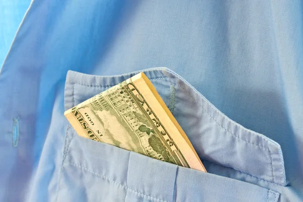 Bribe in his pocket — Stock Photo, Image