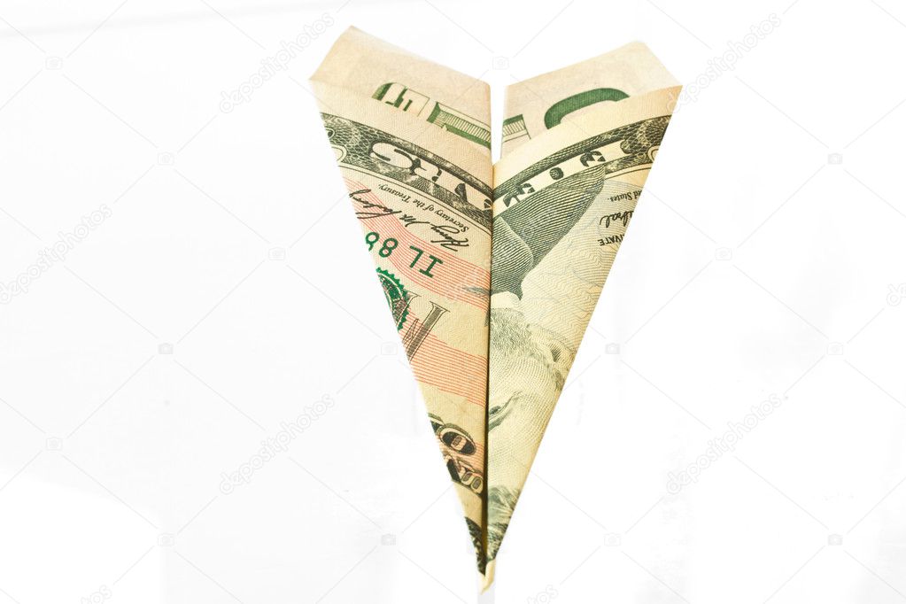 Dollar paper plane