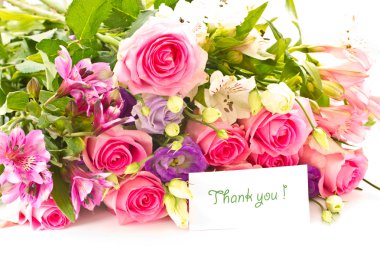 Beautiful bright bouquet of roses clipart