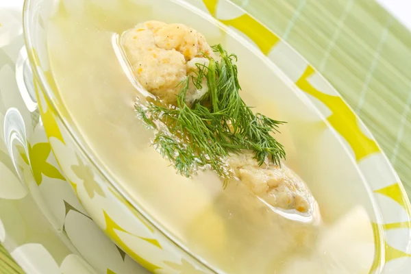 Sopa de peixe com almôndegas — Fotografia de Stock