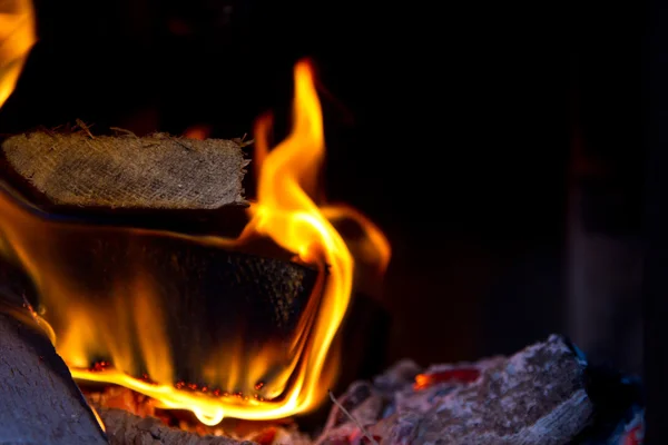 Oheň v peci — Stock fotografie