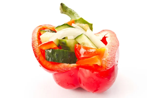 Salada de pepino e pimenta doce — Fotografia de Stock