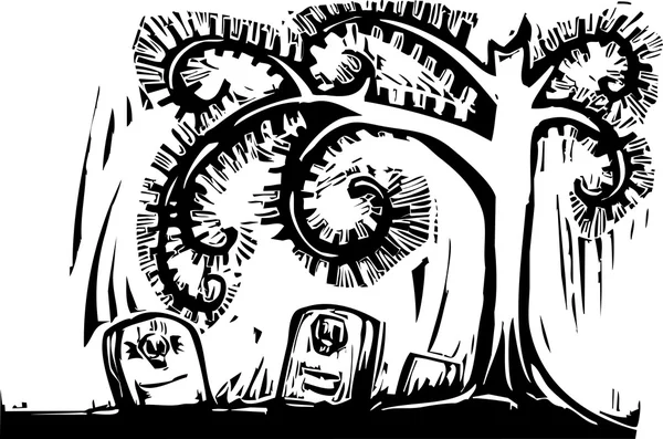 Σπείρα δέντρο τάφο — Διανυσματικό Αρχείο