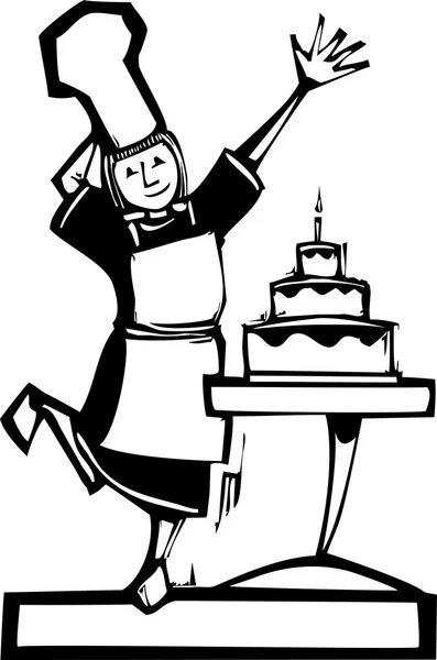 stock vector Chef and Birthday Cake