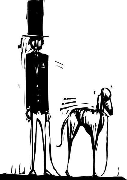 Hombre alto con perro — Archivo Imágenes Vectoriales