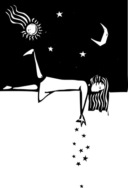 Soñando con estrellas — Archivo Imágenes Vectoriales
