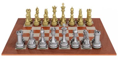 metal satranç ahşap tahta üzerinde ayarlama