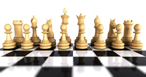 Vit schack spel bitar Stockbild