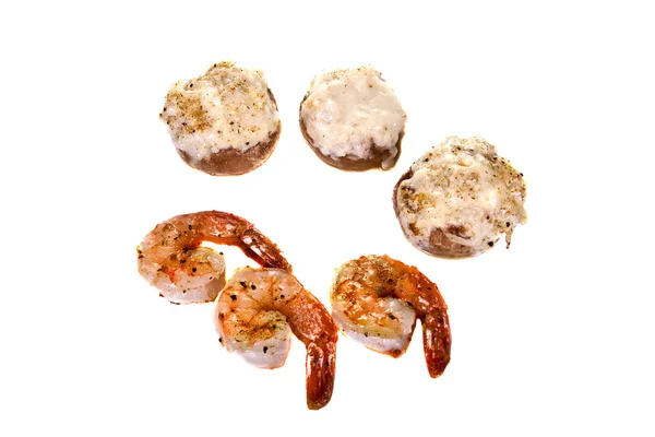 Stuffed Shrimp And Mushrooms — Stock Photo, Image