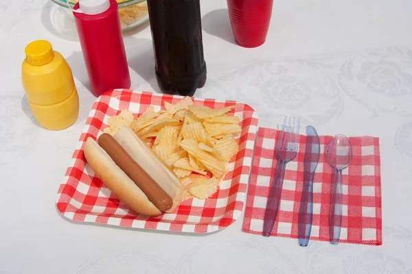 Sommartid hotdog — Stockfoto