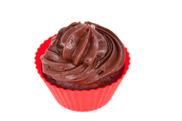 Één chocolade cupcake — Stockfoto