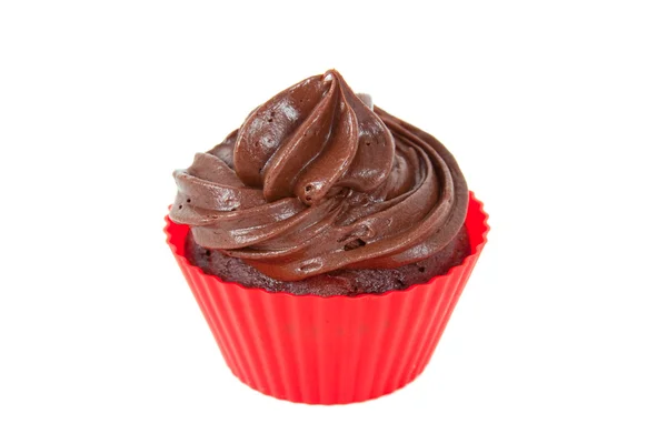 Cupcake de chocolate único — Fotografia de Stock