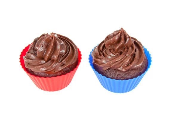 Dos cupcakes de chocolate — Foto de Stock