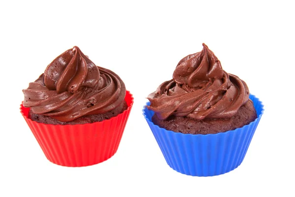 Twee chocolade cupcakes — Stockfoto