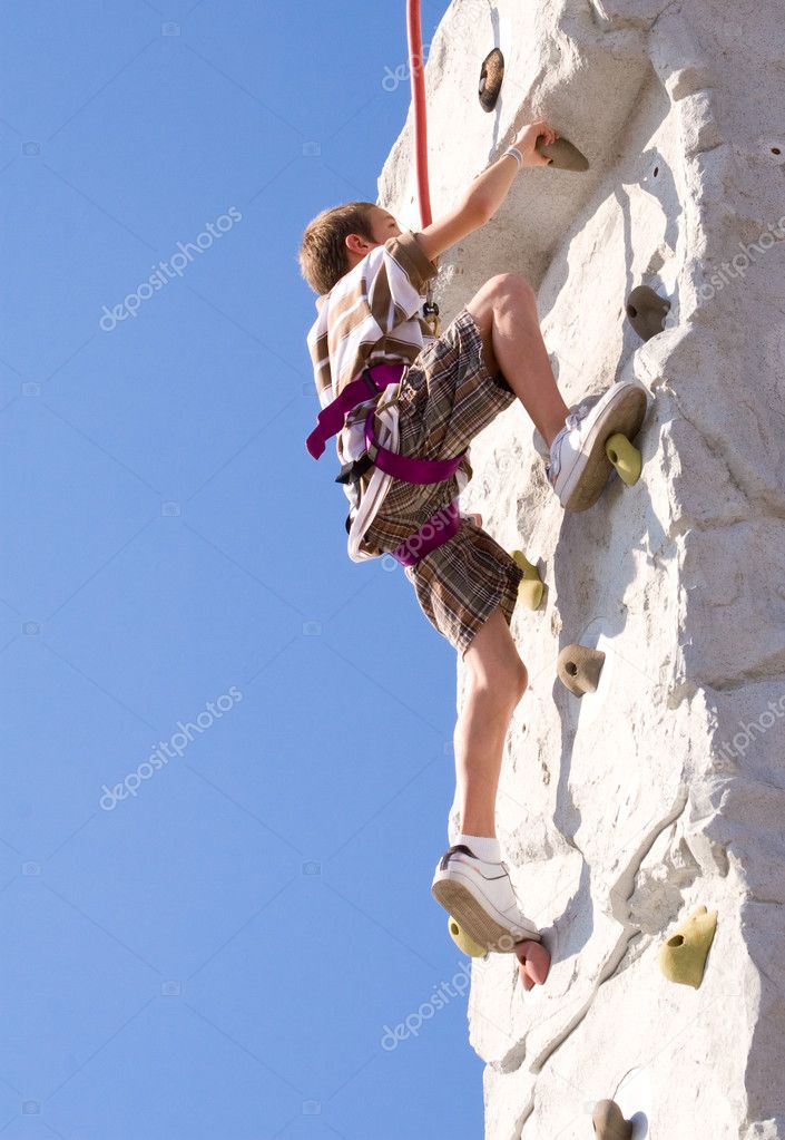 Young Boy Climbing